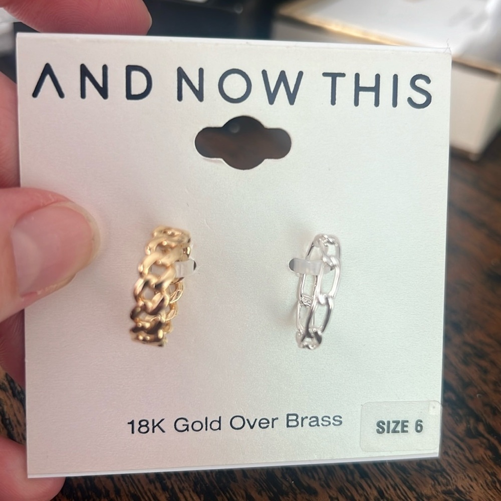 And Now This, 18 karat gold over brass size 6 rings